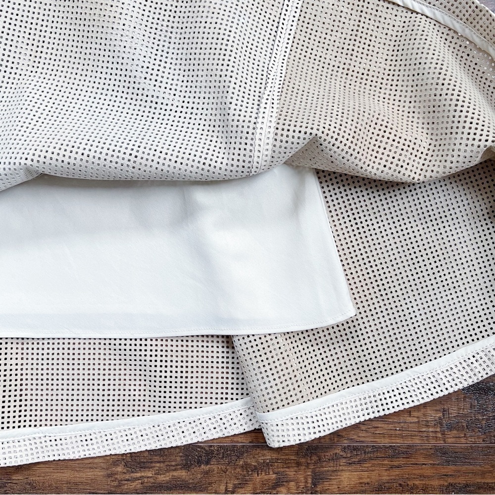 J Crew Collection • Perforated Leather Midi Dress fit & flare Sweet Vanilla ecru - Picture 11 of 16